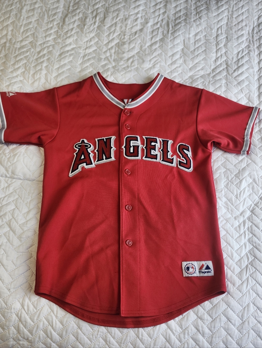 Majestic Kids' Los Angeles Angels Red Baseball Jersey 10-13 Years
